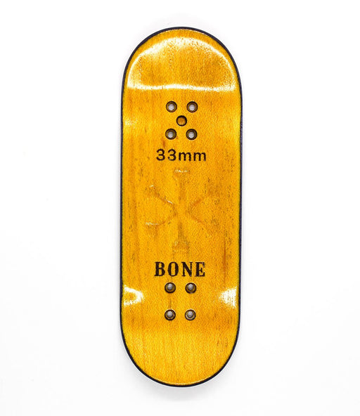 Bone black and yellow fingerboard deck 33mm - Caramel Fingerboards - Fingerboard store