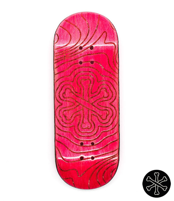 Bone fuchsia logo fingerboard deck 34mm - Caramel Fingerboards - Fingerboard store