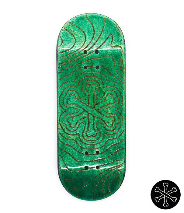 Bone green logo fingerboard deck 34mm - Caramel Fingerboards - Fingerboard store