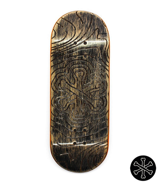 Bone grey logo fingerboard deck 34mm - Caramel Fingerboards - Fingerboard store