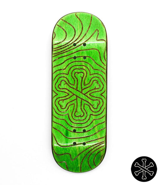 Bone lime logo fingerboard deck 32mm - Caramel Fingerboards - Fingerboard store