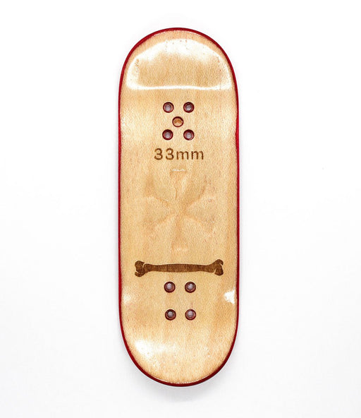 Bone red bone split - ply fingerboard deck 33mm - Caramel Fingerboards - Fingerboard store