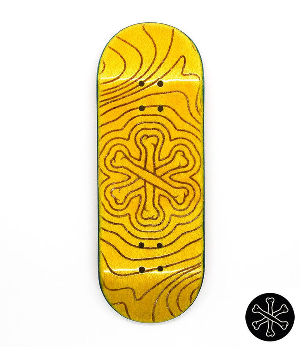 Bone yellow logo fingerboard deck 33mm - Caramel Fingerboards - Fingerboard store