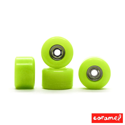 Caramel lime skate shape wheels 8mm 70D - Caramel Fingerboards - Fingerboard store