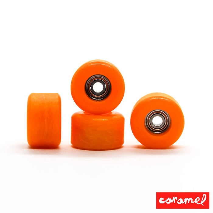 Caramel orange skate shape wheels 8mm 70D - Caramel Fingerboards - Fingerboard store