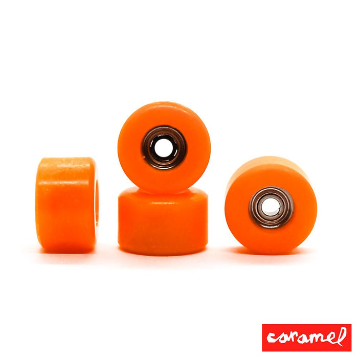 Caramel orange skate shape wheels 8mm 70D - Caramel Fingerboards - Fingerboard store