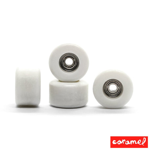 Caramel white skate shape wheels 8mm 70D - Caramel Fingerboards - Fingerboard store