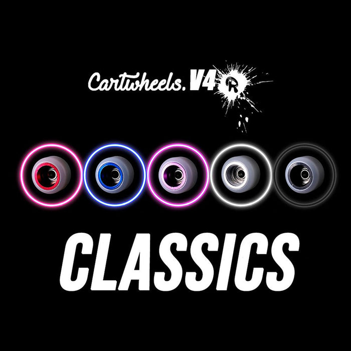 Cartwheels V4R white/black core classic wheels 7.5mm - Caramel Fingerboards - Fingerboard store