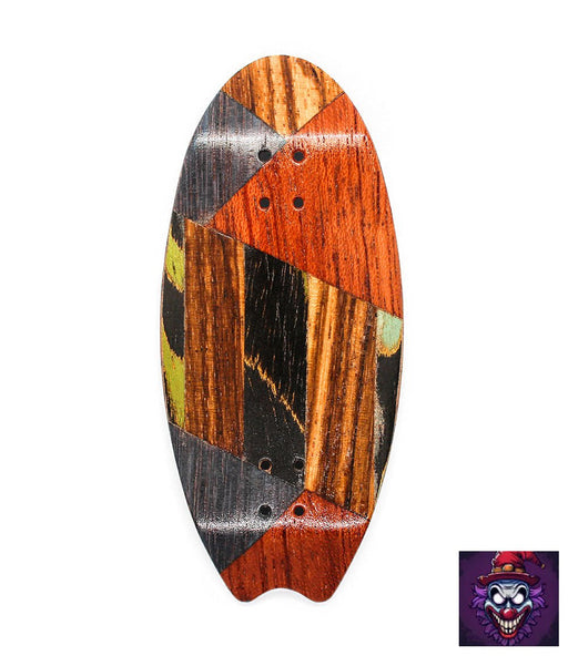 Clown different wood split - ply fignerboard deck 40mm - Caramel Fingerboards - Fingerboard store