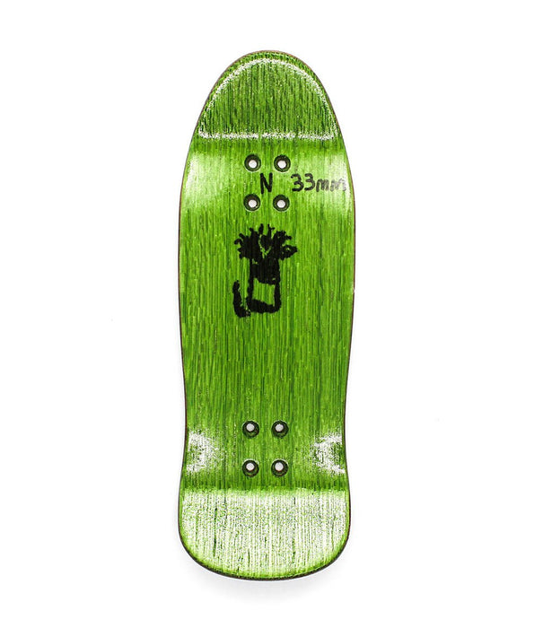 Clown lime green fingerboard deck 33mm - Caramel Fingerboards - Fingerboard store