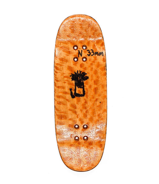 Clown wood grain fingerboard deck 33mm - Caramel Fingerboards - Fingerboard store