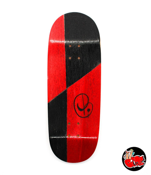 Code black/red fingerboard split - ply deck 33mm - Caramel Fingerboards - Fingerboard store