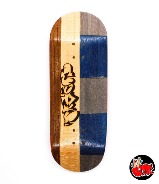 Code blue/gre fingerboard split - ply deck 34mm - Caramel Fingerboards - Fingerboard store