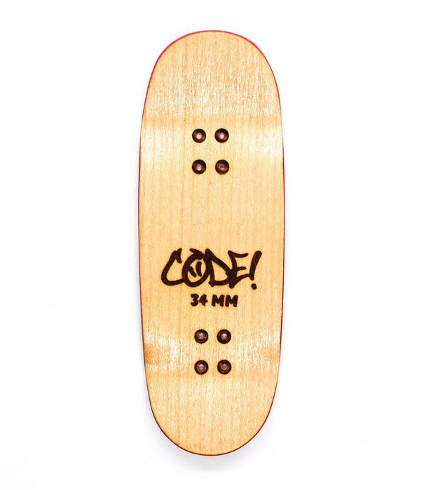 Code grain red/black fingerboard split - ply deck 34mm - Caramel Fingerboards - Fingerboard store