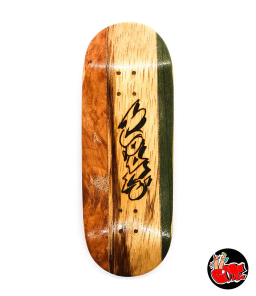 Code green/brown fingerboard split - ply deck 33.5mm - Caramel Fingerboards - Fingerboard store