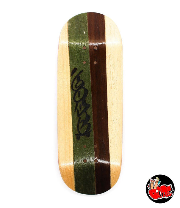 Code green/brown lines fingerboard split - ply deck 34mm - Caramel Fingerboards - Fingerboard store