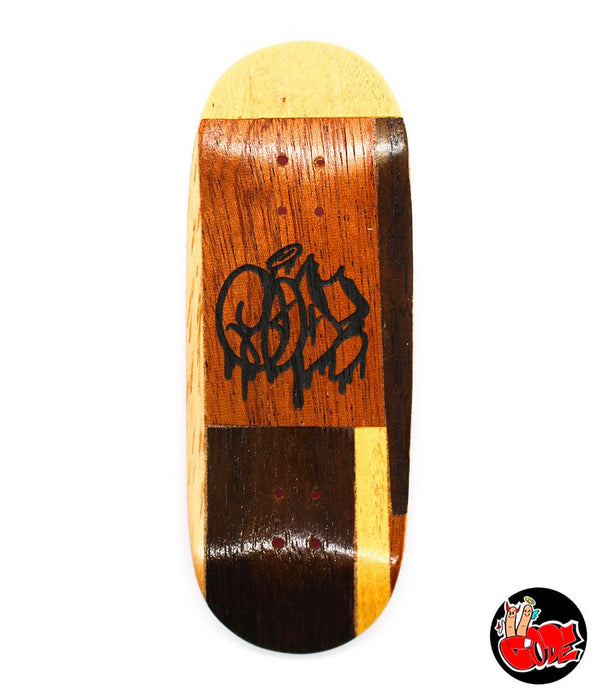 Code light and dark brown fingerboard split - ply deck 34.5mm - Caramel Fingerboards - Fingerboard store