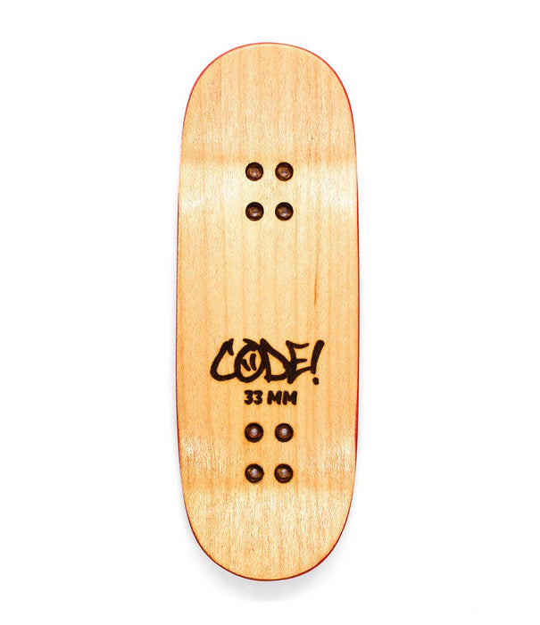 Code old red/black fingerboard split - ply deck 33mm - Caramel Fingerboards - Fingerboard store