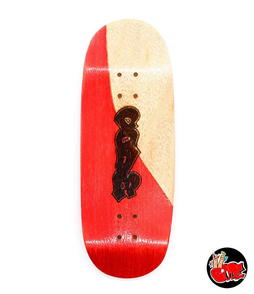 Code pink/wood fingerboard split - ply deck 33.5mm - Caramel Fingerboards - Fingerboard store