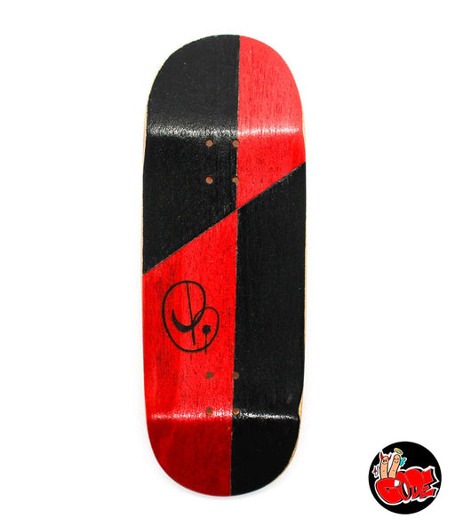 Code red and black fingerboard split - ply deck 34mm - Caramel Fingerboards - Fingerboard store