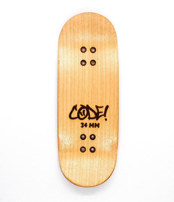 Code thick line fingerboard split - ply deck 34mm - Caramel Fingerboards - Fingerboard store