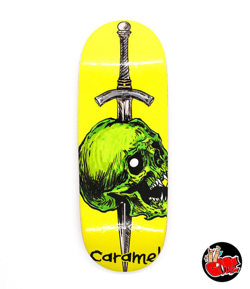 Code x Caramel skull fingerboard deck 33mm - Caramel Fingerboards - Fingerboard store