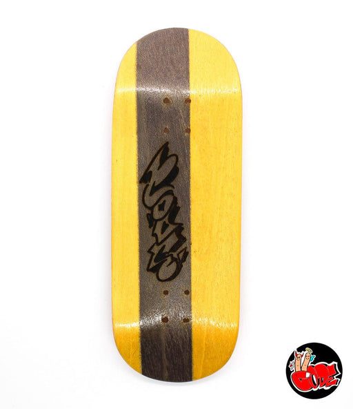 Code yellow/grey fingerboard split - ply deck 34mm - Caramel Fingerboards - Fingerboard store