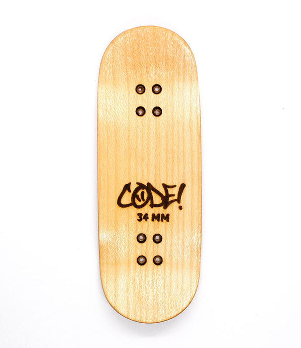 Code yellow/grey fingerboard split - ply deck 34mm - Caramel Fingerboards - Fingerboard store