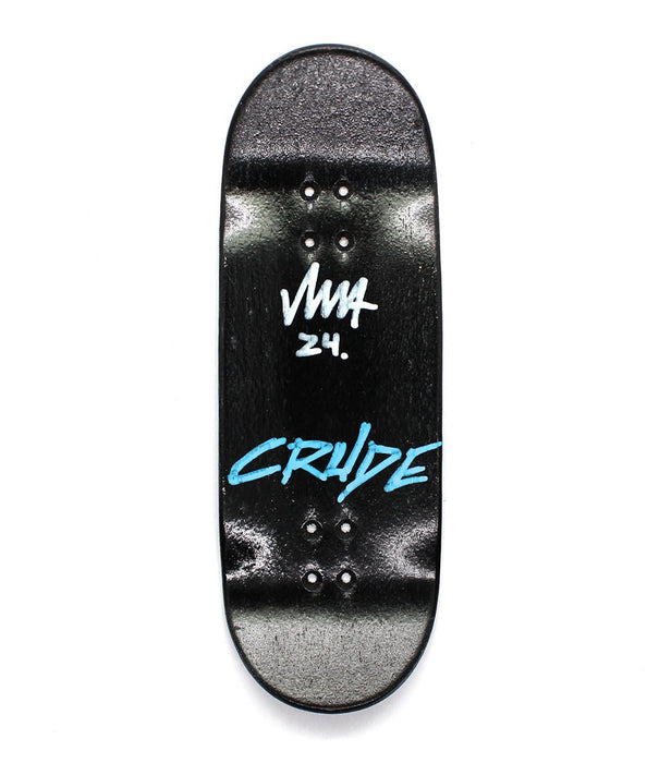 Crude logo 13Th black fingerboard deck 33.5mm - Caramel Fingerboards - Fingerboard store