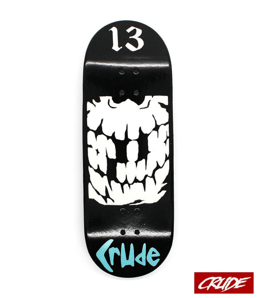 Crude logo 13Th black fingerboard deck 33.5mm - Caramel Fingerboards - Fingerboard store