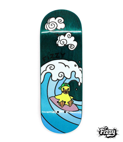 Fizzy green surf duck fingerboard deck 32mm - Caramel Fingerboards - Fingerboard store