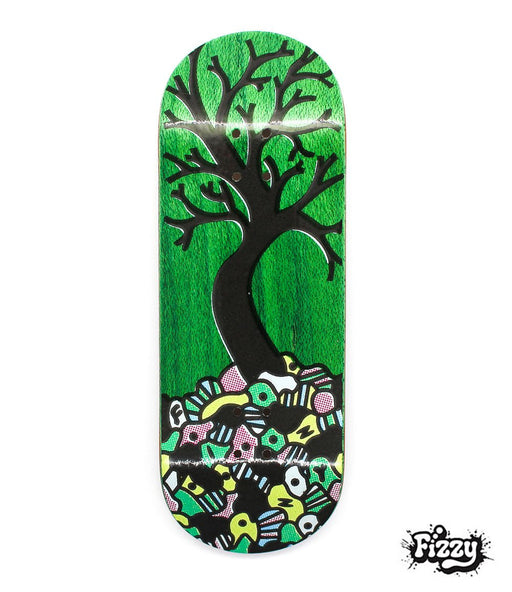 Fizzy green tree fingerboard deck 34mm - Caramel Fingerboards - Fingerboard store