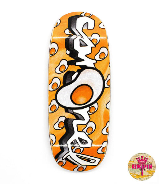 Kinkpin x Caramel fried egg fingerboard deck 34mm - Caramel Fingerboards - Fingerboard store