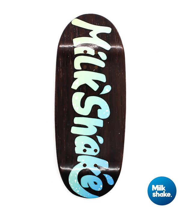 Milkshake green/blue logo fingerboard deck 34mm - Caramel Fingerboards - Fingerboard store