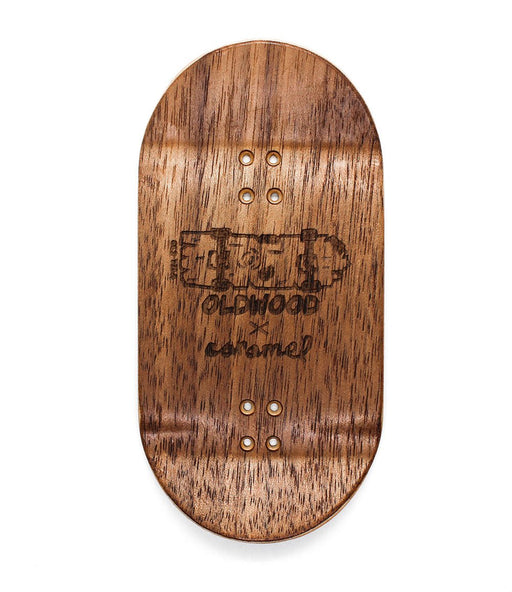 Oldwood x Caramel brown fingerboard deck 50mm - Caramel Fingerboards - Fingerboard store