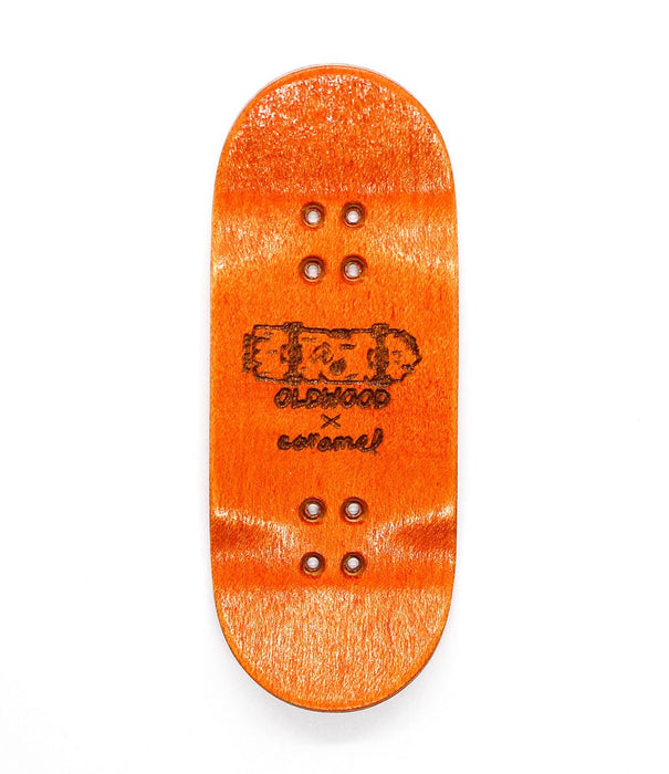 Oldwood x Caramel orange mini deck 34mm - Caramel Fingerboards - Fingerboard store