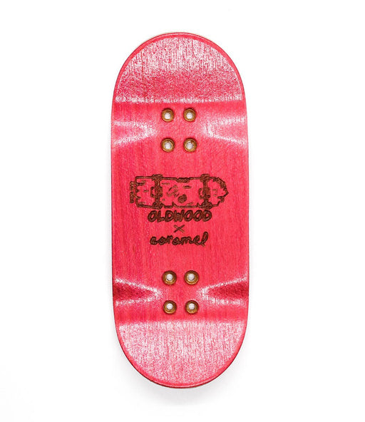 Oldwood x Caramel pink mini deck 34mm - Caramel Fingerboards - Fingerboard store