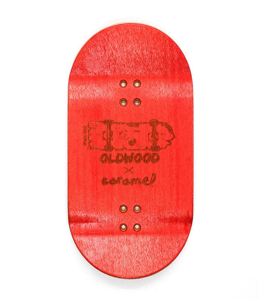 Oldwood x Caramel red fingerboard deck 50mm - Caramel Fingerboards - Fingerboard store