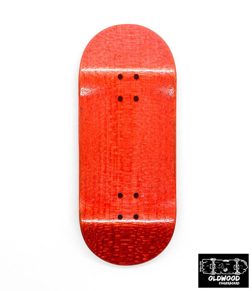 Oldwood x Caramel red mini deck 34mm - Caramel Fingerboards - Fingerboard store