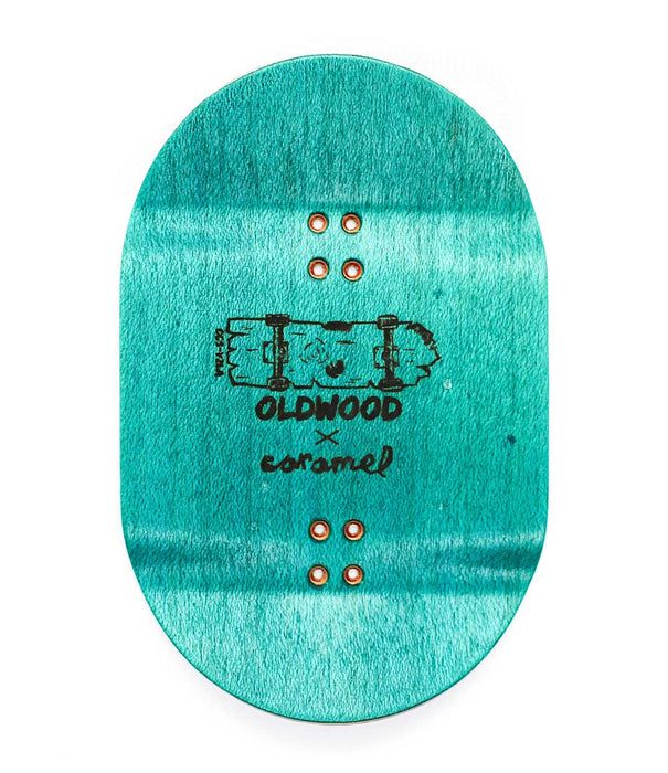 Oldwood x Caramel turquoise fingerboard deck 70mm - Caramel Fingerboards - Fingerboard store