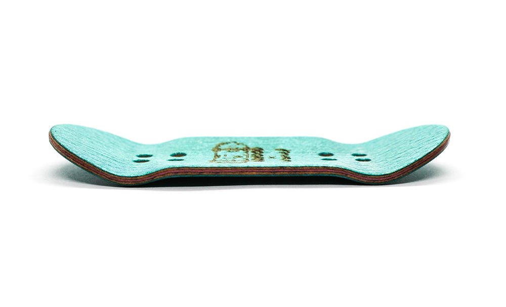 Oldwood x Caramel turquoise mini deck 34mm - Caramel Fingerboards - Fingerboard store