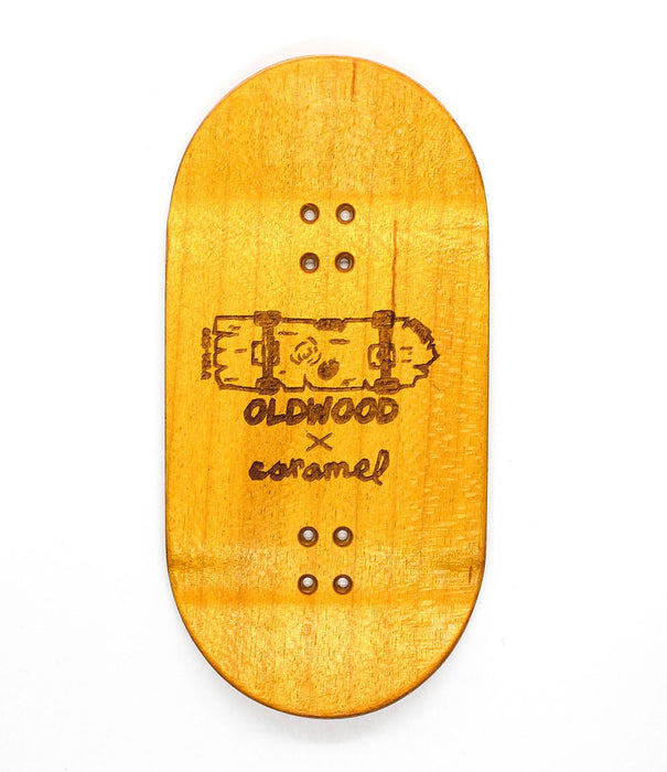 Oldwood x Caramel yellow fingerboard deck 50mm - Caramel Fingerboards - Fingerboard store