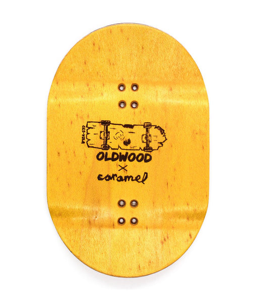 Oldwood x Caramel yellow fingerboard deck 70mm - Caramel Fingerboards - Fingerboard store