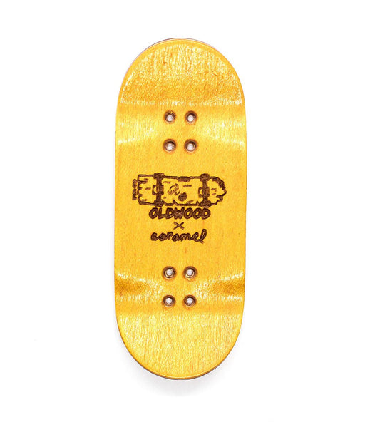 Oldwood x Caramel yellow mini deck 34mm - Caramel Fingerboards - Fingerboard store