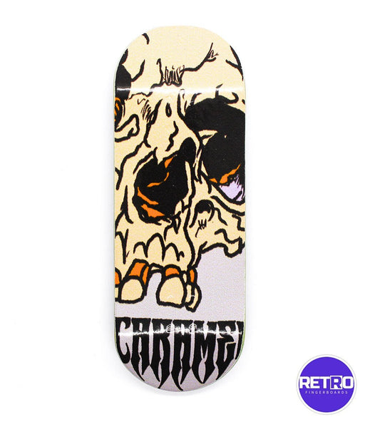 Retro x Caramel scary skull fingerboard deck 33.5mm - Caramel Fingerboards - Fingerboard store