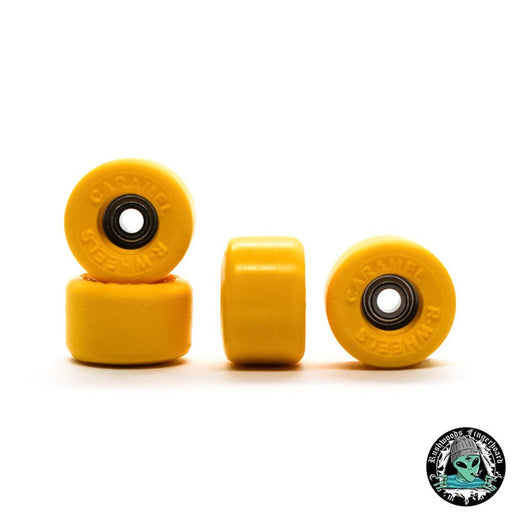 Rushwoods x Caramel yellow fingerboard wheels 8mm - Caramel Fingerboards - Fingerboard store