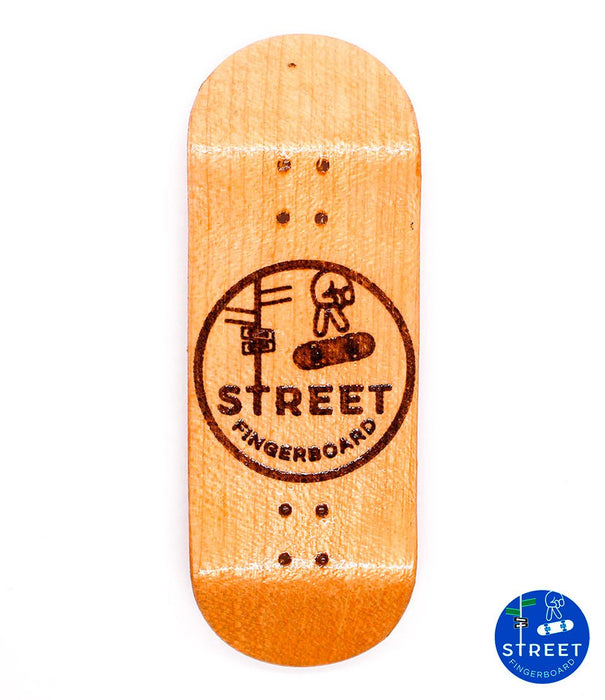 Street Fb logo engraved deck 34mm - Caramel Fingerboards - Fingerboard store