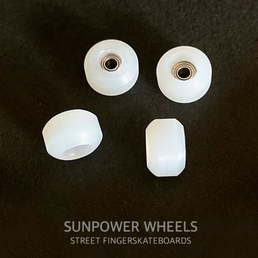 Sunpower "White Rhino" fingerboard wheels 7.7mm - Caramel Fingerboards - Fingerboard store