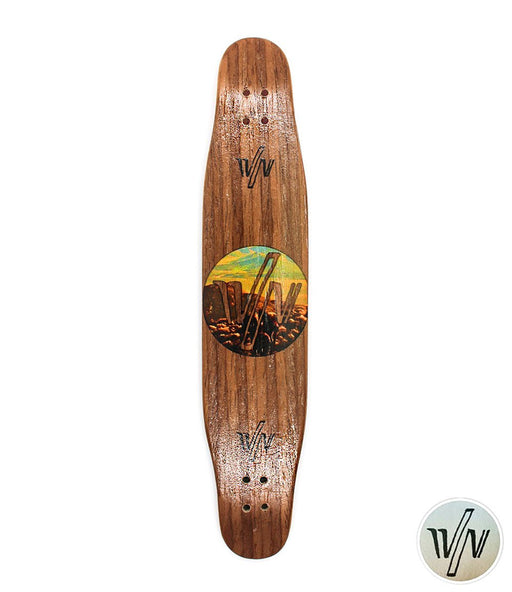 Von Zehos horses in the field longboard deck 29mm - Caramel Fingerboards - Fingerboard store