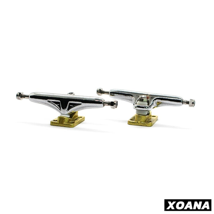 Xoana silver/gold fingerboard trucks 33mm - Caramel Fingerboards - Fingerboard store